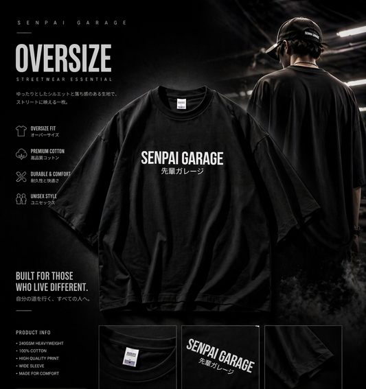 PRE ORDER- SENPAI GARAGE Oversize Tee